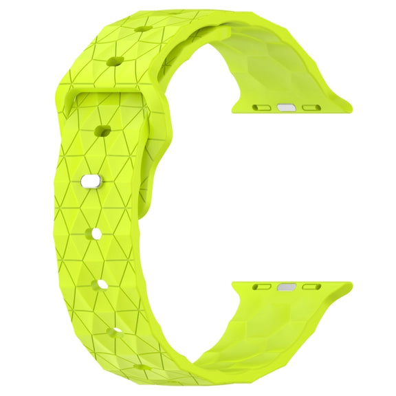 Football Texture Silicone Watch Band For Apple Watch 9 41mm(Limes Green)
