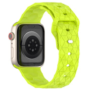 Football Texture Silicone Watch Band For Apple Watch 9 41mm(Limes Green)