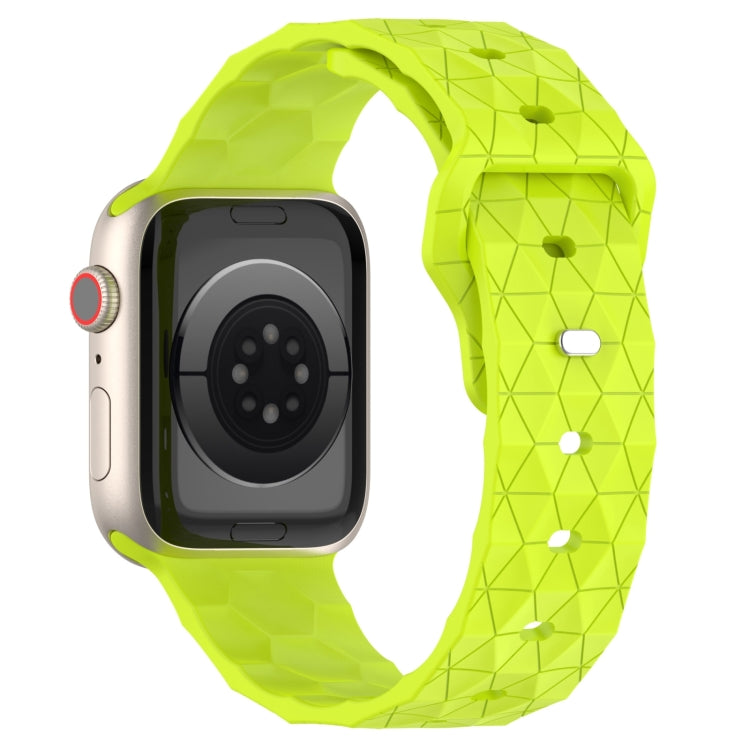 Football Texture Silicone Watch Band For Apple Watch 9 41mm(Limes Green)