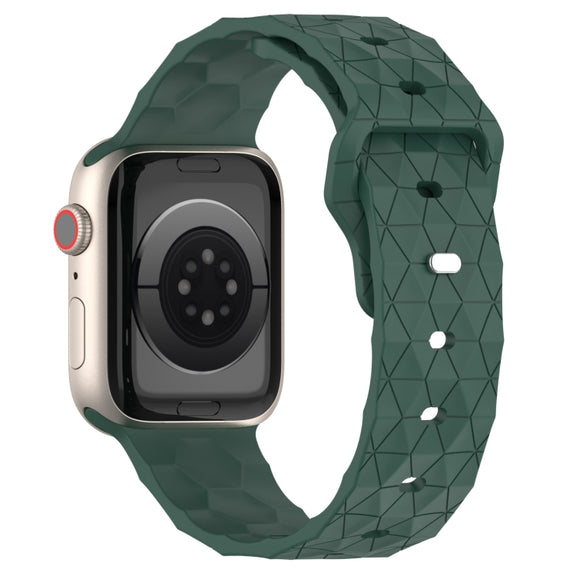 Football Texture Silicone Watch Band For Apple Watch 9 41mm(Pine Green)