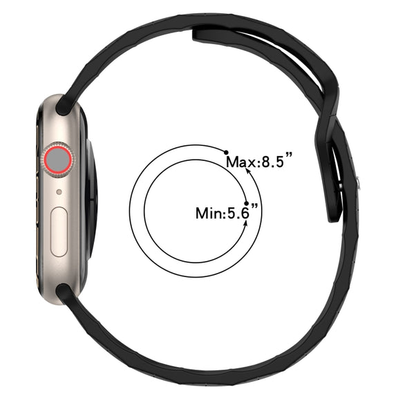 Football Texture Silicone Watch Band For Apple Watch 9 41mm(White)