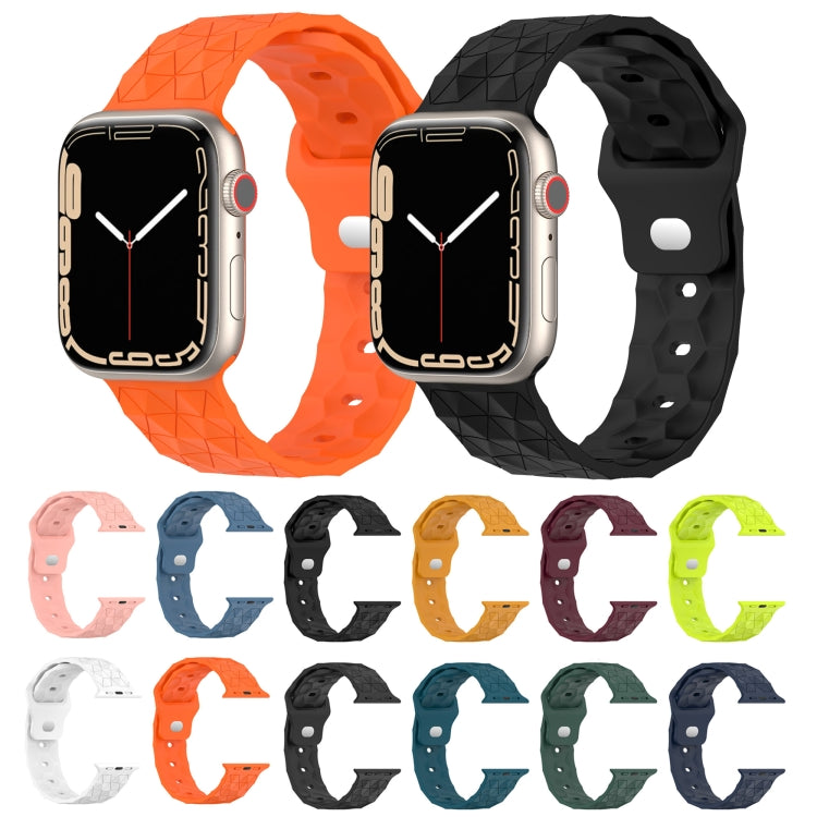 Football Texture Silicone Watch Band For Apple Watch SE 2023 44mm(Black)