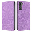 For Samsung Galaxy S21+ 5G Ethnic Embossed Adsorption Leather Phone Case(Purple) - free shipping - PMC TechLife - Order now!