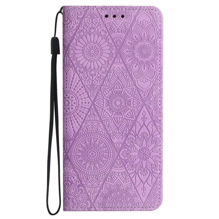 For Samsung Galaxy A32 5G Ethnic Embossed Adsorption Leather Phone Case(Purple)