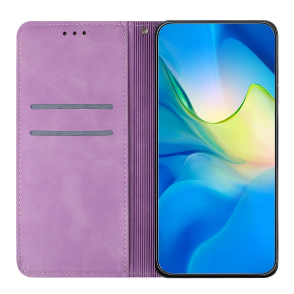 For Redmi Note 12 4G Global Ethnic Embossed Adsorption Leather Phone Case(Purple)