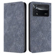 For Xiaomi Poco X4 Pro 5G Ethnic Embossed Adsorption Leather Phone Case(Grey) - free shipping - PMC TechLife - Order now!