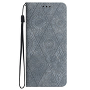 For Xiaomi Poco X4 Pro 5G Ethnic Embossed Adsorption Leather Phone Case(Grey)