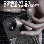For Xiaomi Poco X4 Pro 5G CD Texture Sliding Camshield Magnetic Holder Phone Case(Blue)