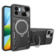 For Xiaomi Redmi A1 4G CD Texture Sliding Camshield Magnetic Holder Phone Case(Black) - free shipping - PMC TechLife - Order now!