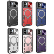 For Xiaomi Redmi A1 4G CD Texture Sliding Camshield Magnetic Holder Phone Case(Black)