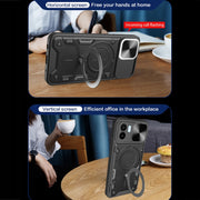 For Xiaomi Redmi A1 4G CD Texture Sliding Camshield Magnetic Holder Phone Case(Blue)