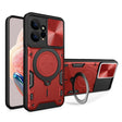 For Xiaomi Redmi Note 12 4G CD Texture Sliding Camshield Magnetic Holder Phone Case(Red) - free shipping - PMC TechLife - Order now!