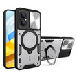 For Xiaomi Poco M5 5G CD Texture Sliding Camshield Magnetic Holder Phone Case(Silver) - free shipping - PMC TechLife - Order now!