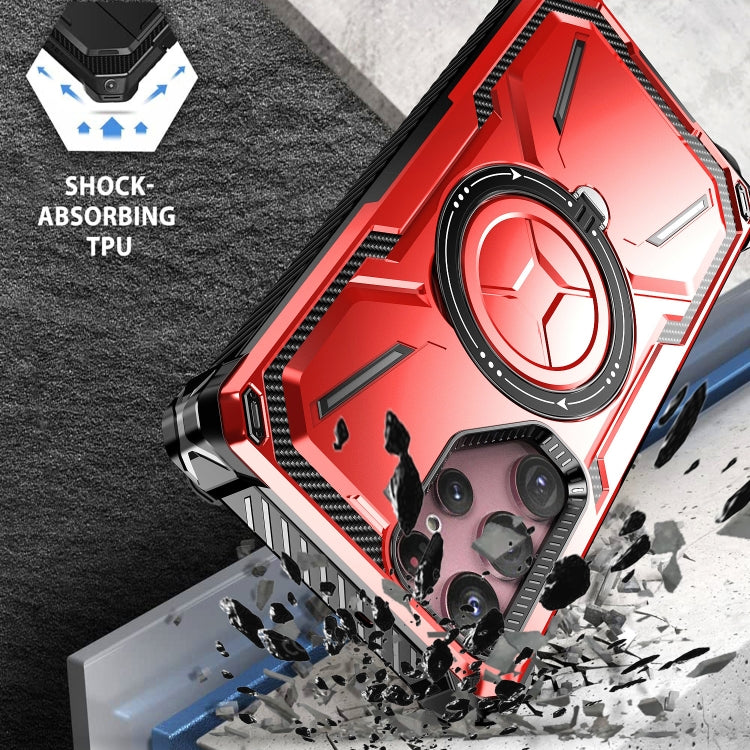 For Samsung Galaxy S21+ 5G Armor Series Holder Phone Case with Back Clip(Red)