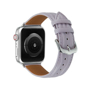 Embossed Line Genuine Leather Watch Band For Apple Watch 2 38mm(Lavender Purple)