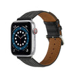 Embossed Line Genuine Leather Watch Band For Apple Watch 38mm(Black) - Watch Bands by PMC TechLife | Online Shopping South Africa | PMC TechLife