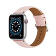 Embossed Line Genuine Leather Watch Band For Apple Watch 9 41mm(Pink) - Watch Bands by PMC TechLife | Online Shopping South Africa | PMC TechLife