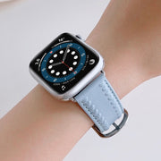 Embossed Love Genuine Leather Watch Band For Apple Watch Ultra 49mm(Blue)