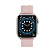 Embossed Love Genuine Leather Watch Band For Apple Watch 8 45mm(Pink)