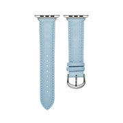 Embossed Love Genuine Leather Watch Band For Apple Watch 6 40mm(Blue)