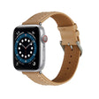Embossed Love Genuine Leather Watch Band For Apple Watch 3 42mm(Khaki) - Watch Bands by PMC TechLife | Online Shopping South Africa | PMC TechLife