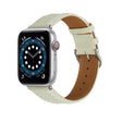 Embossed Love Genuine Leather Watch Band For Apple Watch 2 42mm(Milky White) - Watch Bands by PMC TechLife | Online Shopping South Africa | PMC TechLife