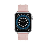 Embossed Love Genuine Leather Watch Band For Apple Watch 9 45mm(Pink)
