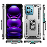 For Xiaomi Redmi Note 12 4G Global Shockproof TPU + PC Phone Case with Holder(Silver)