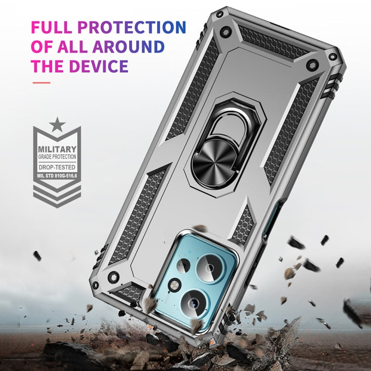 For Xiaomi Redmi Note 12 4G Global Shockproof TPU + PC Phone Case with Holder(Silver)
