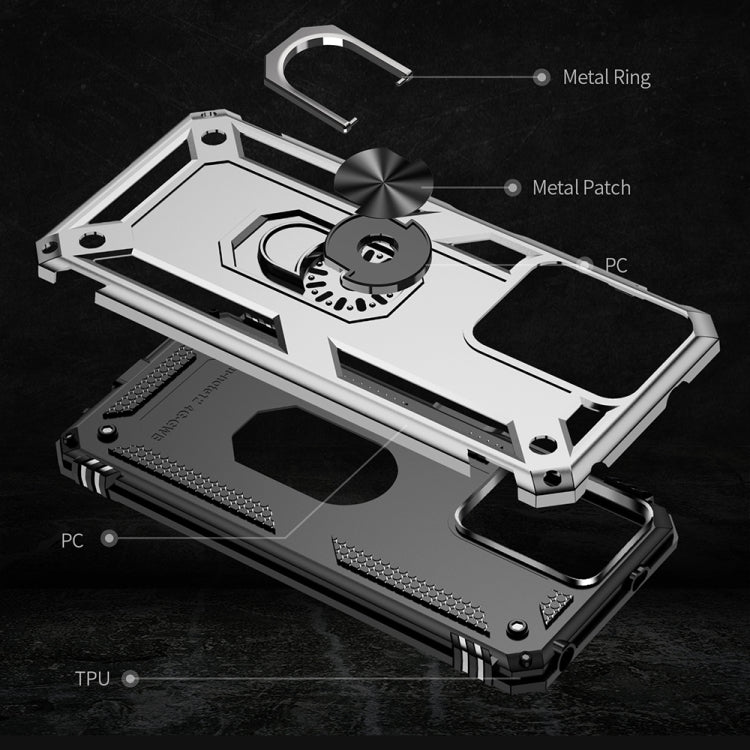 For Xiaomi Redmi Note 12 4G Global Shockproof TPU + PC Phone Case with Holder(Silver)
