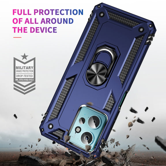 For Xiaomi Redmi Note 12 4G Global Shockproof TPU + PC Phone Case with Holder(Blue)