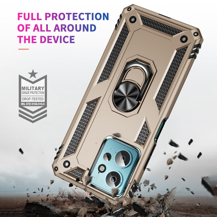 For Xiaomi Redmi Note 12 4G Global Shockproof TPU + PC Phone Case with Holder(Gold)
