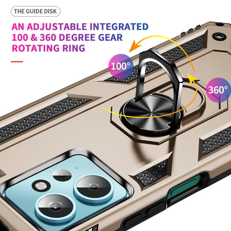 For Xiaomi Redmi Note 12 4G Global Shockproof TPU + PC Phone Case with Holder(Gold)