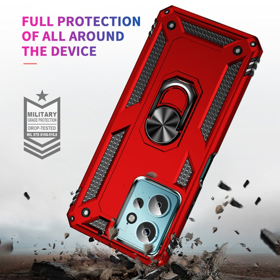 For Xiaomi Redmi Note 12 4G Global Shockproof TPU + PC Phone Case with Holder(Red)