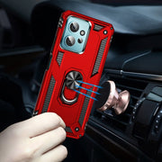 For Xiaomi Redmi Note 12 4G Global Shockproof TPU + PC Phone Case with Holder(Red)