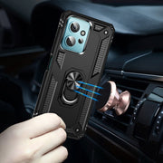 For Xiaomi Redmi Note 12 4G Global Shockproof TPU + PC Phone Case with Holder(Black)