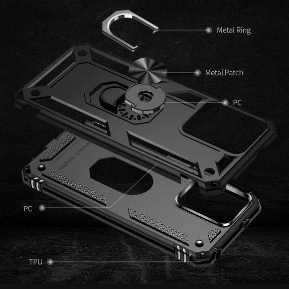 For Xiaomi Redmi Note 12 4G Global Shockproof TPU + PC Phone Case with Holder(Black)