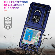 For Samsung Galaxy Z Flip5 Shockproof TPU + PC Phone Case with Holder(Blue)