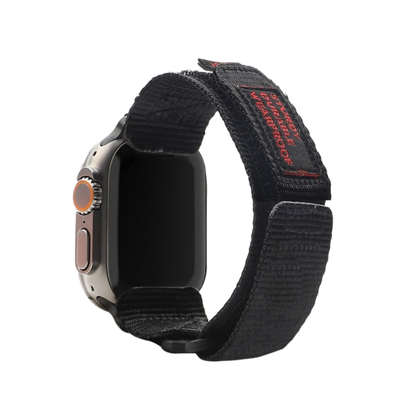 Nylon Two Section Watch Band For Apple Watch 7 41mm(Black)