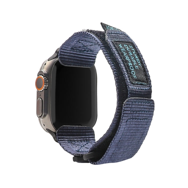 Nylon Two Section Watch Band For Apple Watch 9 45mm(Blue)