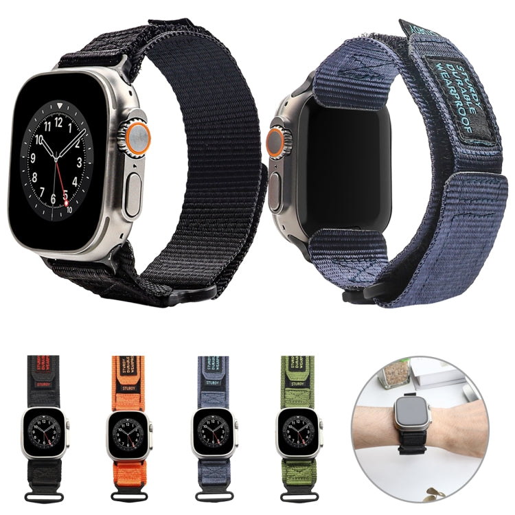 Nylon Two Section Watch Band For Apple Watch 9 41mm(Orange)