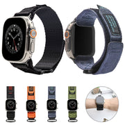Nylon Two Section Watch Band For Apple Watch 9 41mm(Orange)