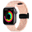 Magnetic Fold Clasp Woven Watch Band For Apple Watch SE 2022 40mm(Starlight Pink) - Watch Bands by PMC TechLife | Online Shopping South Africa | PMC TechLife