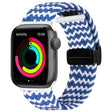 Magnetic Fold Clasp Woven Watch Band For Apple Watch 4 40mm(Blue White) - Watch Bands by PMC TechLife | Online Shopping South Africa | PMC TechLife