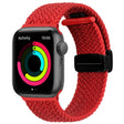 Magnetic Fold Clasp Woven Watch Band For Apple Watch SE 2023 44mm(Red) - free shipping - PMC TechLife - Order now!