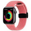 Magnetic Fold Clasp Woven Watch Band For Apple Watch 9 45mm(Pink) - Watch Bands by PMC TechLife | Online Shopping South Africa | PMC TechLife