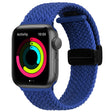 Magnetic Fold Clasp Woven Watch Band For Apple Watch 9 45mm(Blue) - Watch Bands by PMC TechLife | Online Shopping South Africa | PMC TechLife