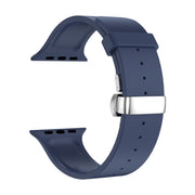 Metal Butterfly Buckle Silicone Watch Band For Apple Watch 2 42mm(Blue)