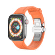 Metal Butterfly Buckle Silicone Watch Band For Apple Watch 2 38mm(Orange) - Watch Bands by PMC TechLife | Online Shopping South Africa | PMC TechLife