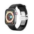 Metal Butterfly Buckle Silicone Watch Band For Apple Watch 9 41mm(Black) - Watch Bands by PMC TechLife | Online Shopping South Africa | PMC TechLife